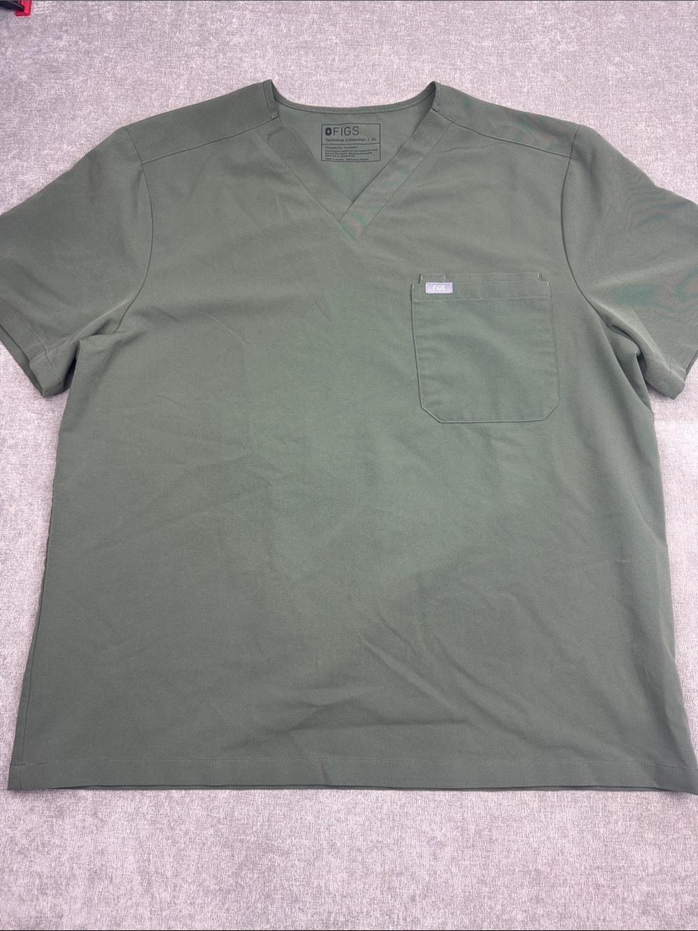 Figs Leon Scrub Top with Pocket Moss Mens XL